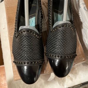 Louis Leeman designer dress shoes with spikes studs in black